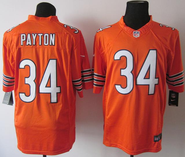 Nike Chicago Bears 34 Walter Payton Orange Game LIMITED NFL Jerseys Cheap