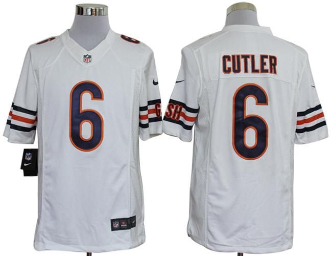 Nike Chicago Bears 6# Jay Cutler White Game LIMITED NFL Jerseys Cheap