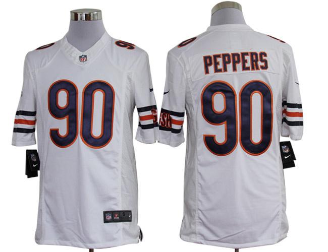 Nike Chicago Bears 90 Julius Peppers White Game LIMITED Nike NFL Jerseys Cheap