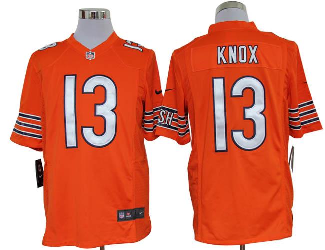 Nike Chicago Bears 13 Johnny Knox Orange Game Nike NFL Jerseys Cheap