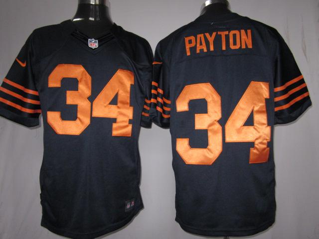 Nike Chicago Bears 34 Walter Payton Dark Blue Yellow Number Game LIMITED NFL Jerseys Cheap