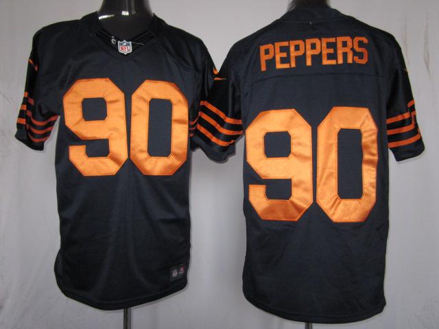 Nike Chicago Bears #90 Peppers Dark Blue Yellow Number Game LIMITED NFL Jerseys Cheap