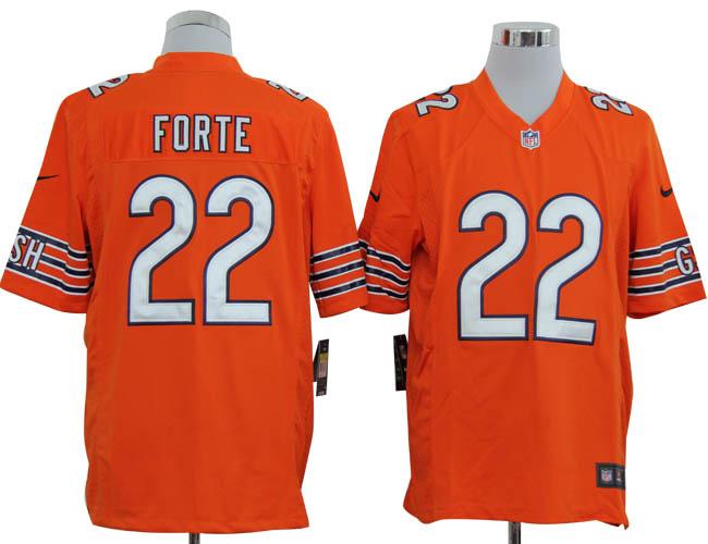 Nike Chicago Bears 22# Matt Forte Orange Game Nike NFL Jerseys Cheap