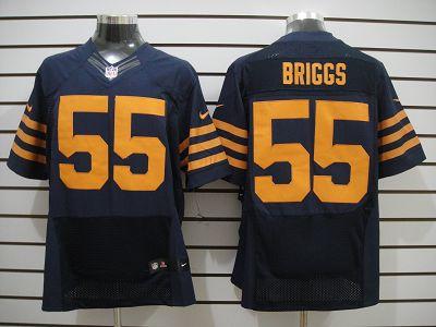 Nike Chicago Bears #55 Briggs Dark Blue Yellow Number Elite Nike NFL Jersey Cheap