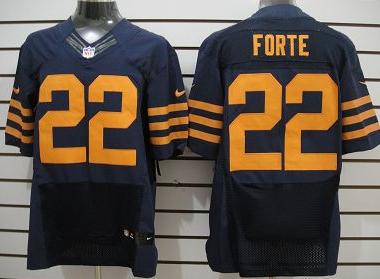 Nike Chicago Bears #22 Forte Dark Blue Yellow Number Elite Nike NFL Jersey Cheap