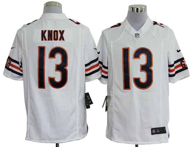 Nike Chicago Bears 13 Johnny Knox White Game Nike NFL Jerseys Cheap