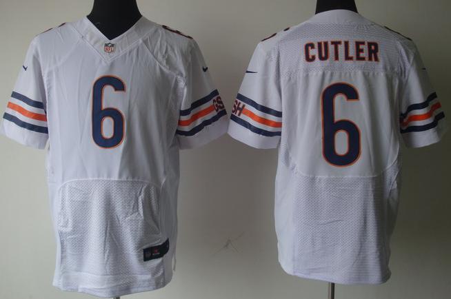 Nike Chicago Bears 6# Jay Cutler Elite White Nike NFL Jerseys Cheap