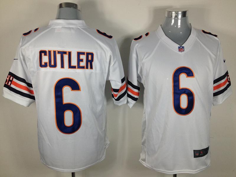 Nike Chicago Bears 6# Jay Cutler White Nike NFL Jerseys Cheap