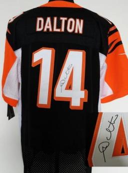 Nike Cincinnati Bengals 14# Andy Dalton Black Elite Signed NFL Jerseys Cheap