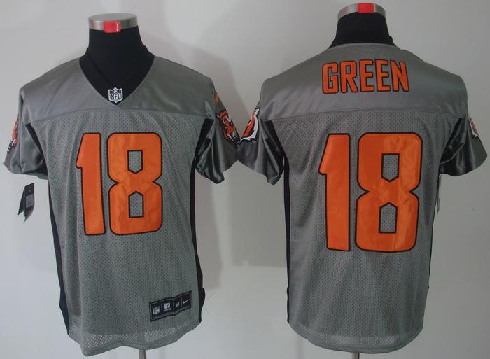Nike Cincinnati Bengals 18# A.J.Green Grey Shadow NFL Jerseys Cheap