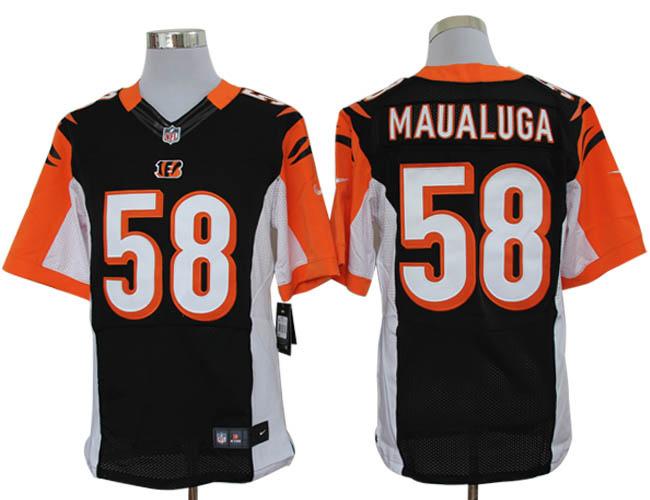 Nike Cincinnati Bengals 58# Rey Maualuga Black Elite Nike NFL Jerseys Cheap