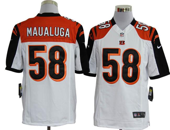 Nike Cincinnati Bengals 58# Rey Maualuga White Game Nike NFL Jerseys Cheap