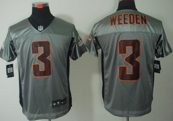 Nike Cleveland Browns 3# Brandon Weeden Grey Shadow NFL Jerseys Cheap