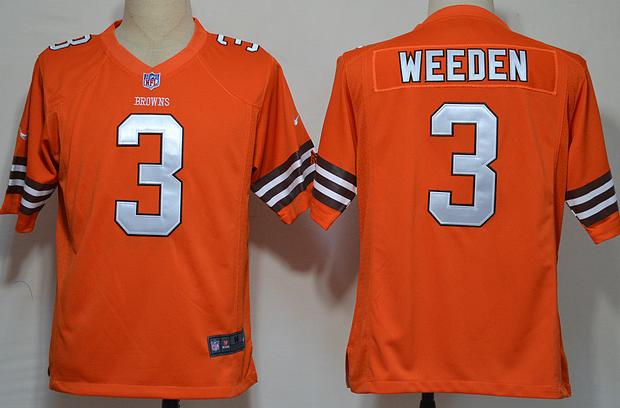 Nike Cleveland Browns 3 Weeden Orange Game Nike NFL Jerseys Cheap