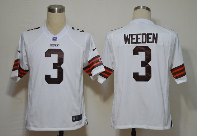 Nike Cleveland Browns 3 Weeden White Game Nike NFL Jerseys Cheap