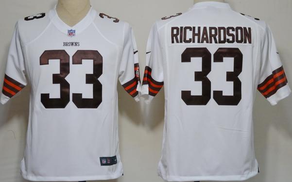 Nike Cleveland Browns 33# Trent Richardson White Game Nike NFL Jerseys Cheap