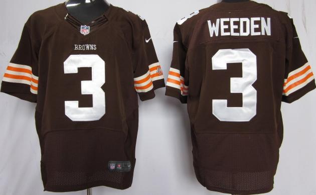Nike Cleveland Browns 3# Brandon Weeden Brown Elite Nike NFL Jerseys Cheap