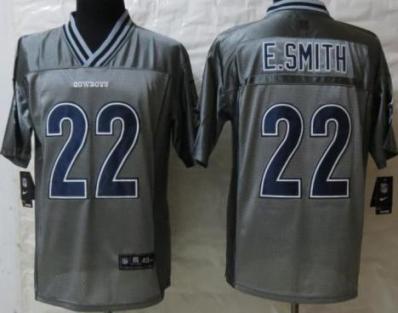 Nike Dallas Cowboys 22 Emmitt Smith Elite Grey Vapor NFL Jersey Cheap