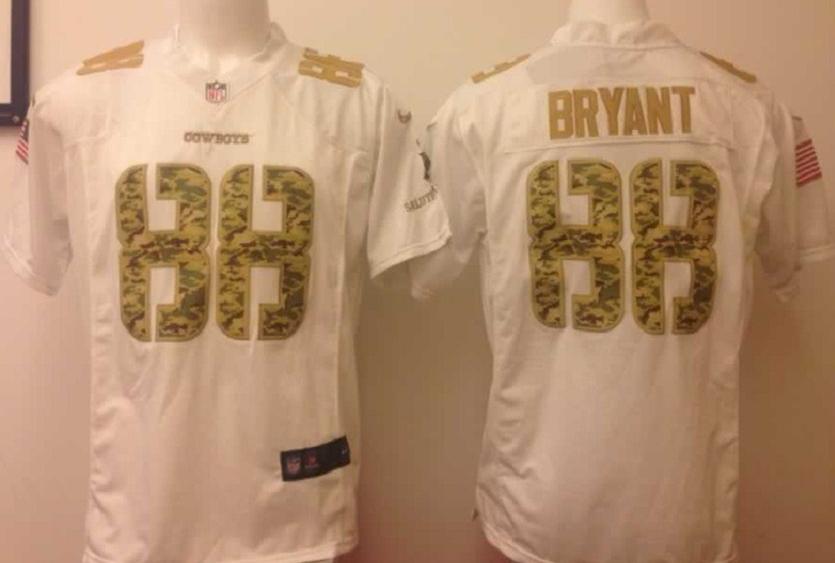Nike Dallas Cowboys 88 Dez Bryant White Salute to Service Game NFL Jersey Cheap