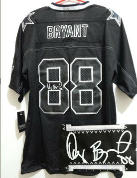 Nike Dallas Cowboys 88 Dez Bryant Elite Light Out Black Signed NFL Jerseys Cheap