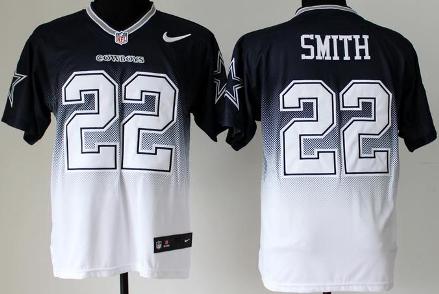 Nike Dallas Cowboys 22 Emmitt Smith Blue White Drift Fashion II Elite NFL Jerseys Cheap