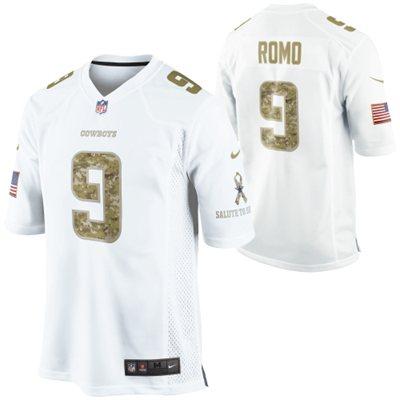 Nike Dallas Cowboys 9 Tony Romo White Salute to Service Game NFL Jersey Cheap