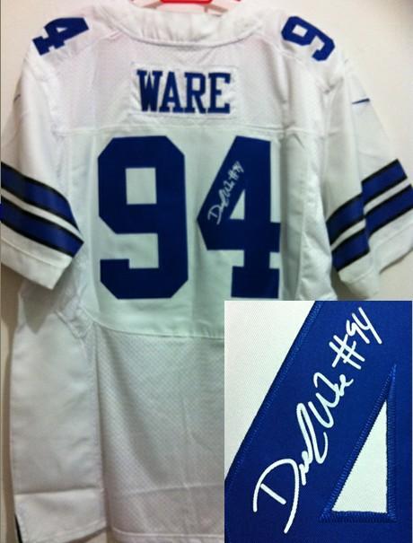 Nike Dallas Cowboys #94 DeMarcus Ware White Signed Elite NFL Jerseys Cheap