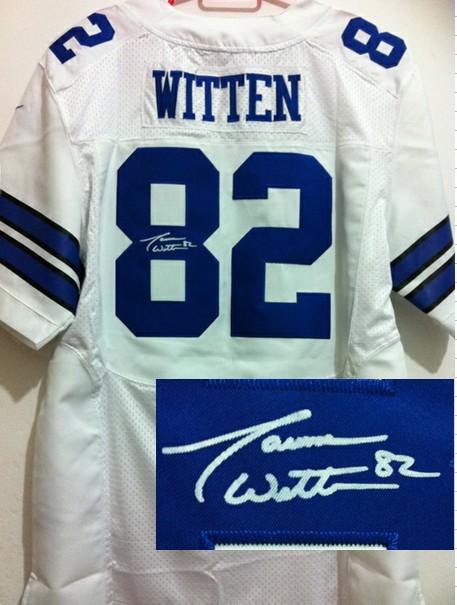 Nike Dallas Cowboys #82 Jason Witten White Signed Elite NFL Jerseys Cheap