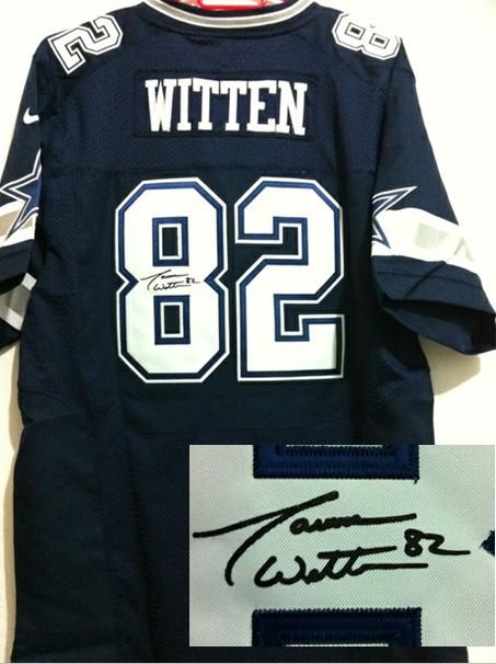 Nike Dallas Cowboys #82 Jason Witten Blue Signed Elite NFL Jerseys Cheap