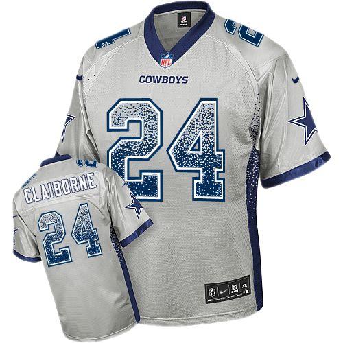 Nike Dallas Cowboys 24 Morris Claiborne Grey Drift Fashion Elite NFL Jerseys Cheap