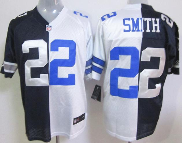 Nike Dallas Cowboys 22 E.SMITH Blue White Elite Split NFL Jerseys Cheap