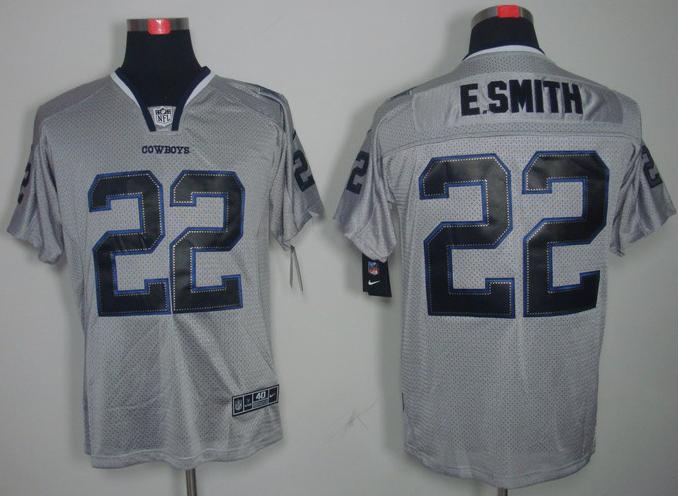 Nike Dallas Cowboys 22 E.SMITH Grey Lights Out Elite NFL Jerseys Cheap