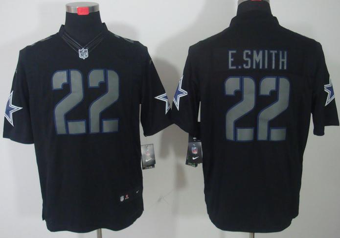 Nike Dallas Cowboys 22 E.SMITH Black Impact Game LIMITED NFL Jerseys Cheap