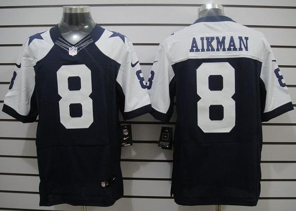 Nike Dallas Cowboys 8 Troy Aikman Blue Thankgivings Elite NFL Jerseys Cheap