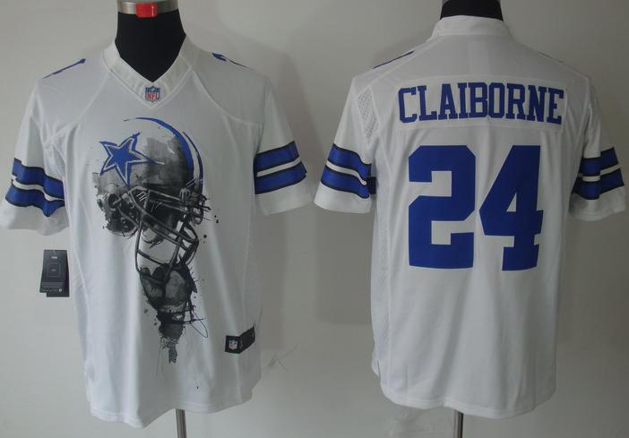 Nike Dallas Cowboys 24 Morris Claiborne White Helmet Tri-Blend Limited NFL Jersey Cheap
