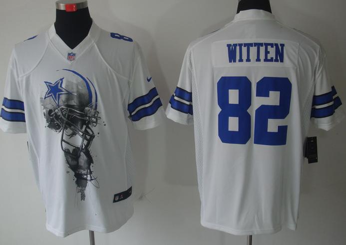 Nike Dallas Cowboys #82 Jason Witten White Helmet Tri-Blend Limited NFL Jersey Cheap