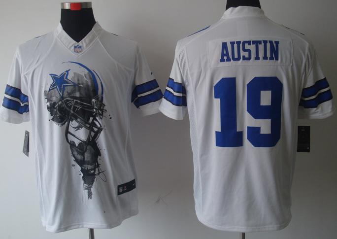 Nike Dallas Cowboys #19 Miles Austin White Helmet Tri-Blend Limited NFL Jersey Cheap