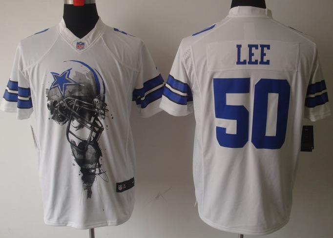 Nike Dallas Cowboy 50 Sean Lee White Helmet Tri-Blend Limited NFL Jersey Cheap