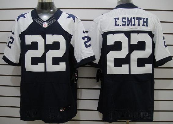 Nike Dallas Cowboys 22 E.SMITH Thankgivings Blue Elite NFL Jerseys Cheap