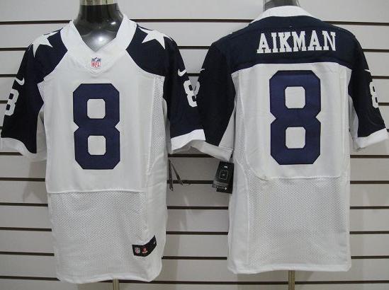 Nike Dallas Cowboys 8 Troy Aikman White Thankgivings Elite Nike NFL Jerseys Cheap
