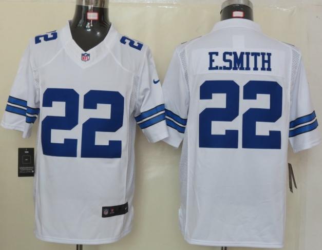 Nike Dallas Cowboys 22 E.SMITH White Game LIMITED NFL Jerseys Cheap