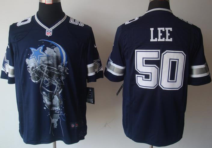 Nike Dallas Cowboy 50 Sean Lee Blue Helmet Tri-Blend Limited NFL Jersey Cheap