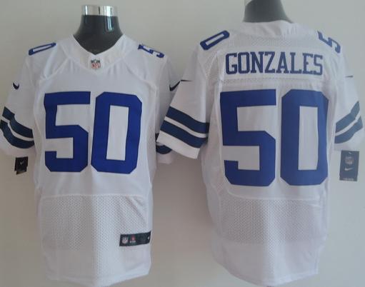 Nike Dallas Cowboys 50# GONZALES White Elite Nike NFL Jerseys Cheap