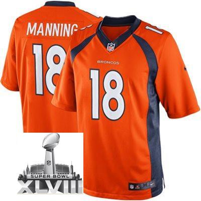 Nike Denver Broncos 18 Peyton Manning Orange Game 2014 Super Bowl XLVIII NFL Jerseys New Style Cheap