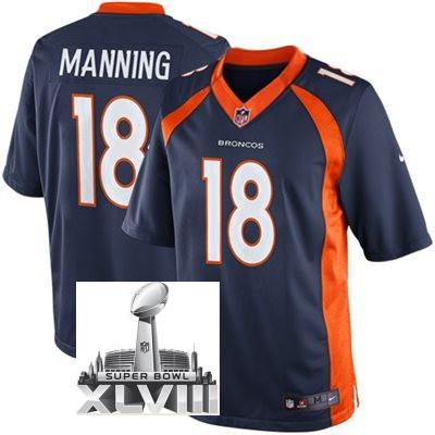 Nike Denver Broncos 18 Peyton Manning Blue Game 2014 Super Bowl XLVIII NFL Jerseys New Style Cheap