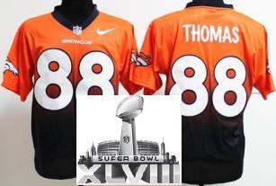 Nike Denver Broncos 88 Demaryius Thomas Orange Blue Drift Fashion II Elite 2014 Super Bowl XLVIII NFL Jerseys Cheap