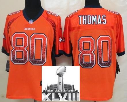 Nike Denver Broncos 80 Julius Thomas Orange Drift Fashion Elite 2014 Super Bowl XLVIII NFL Jerseys Cheap