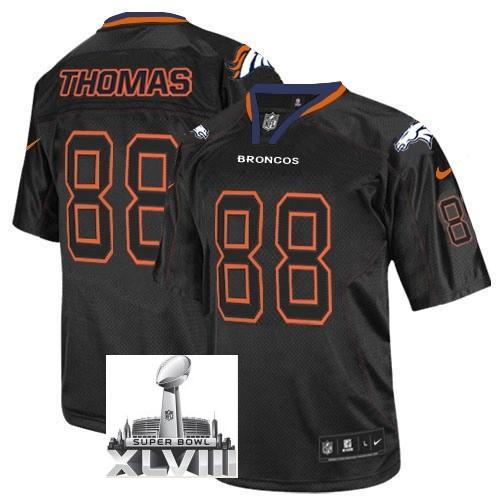 Nike Denver Broncos 88 Demaryius Thomas Black Lights Out Elite 2014 Super Bowl XLVIII NFL Jerseys Cheap