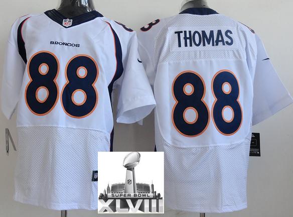 Nike Denver Broncos 88 Demaryius Thomas White Elite 2014 Super Bowl XLVIII NFL Jerseys New Style Cheap