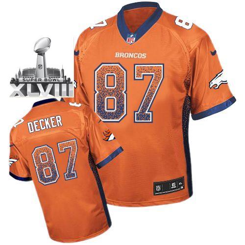 Nike Denver Broncos 87 Eric Decker Orange Drift Fashion Elite 2014 Super Bowl XLVIII NFL Jerseys Cheap